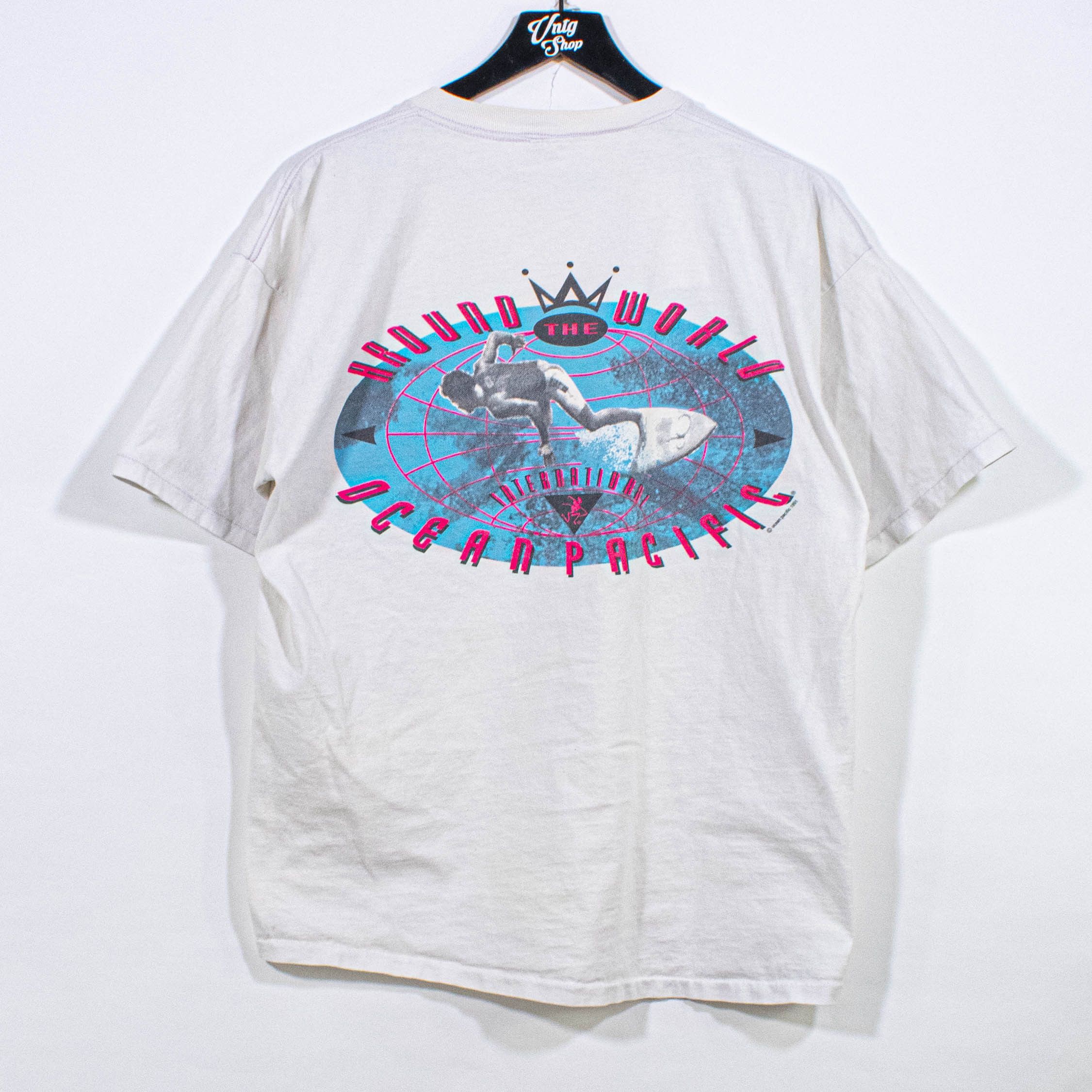 VTG Ocean Pacific OP Surf T-Shirt World Tour Around World