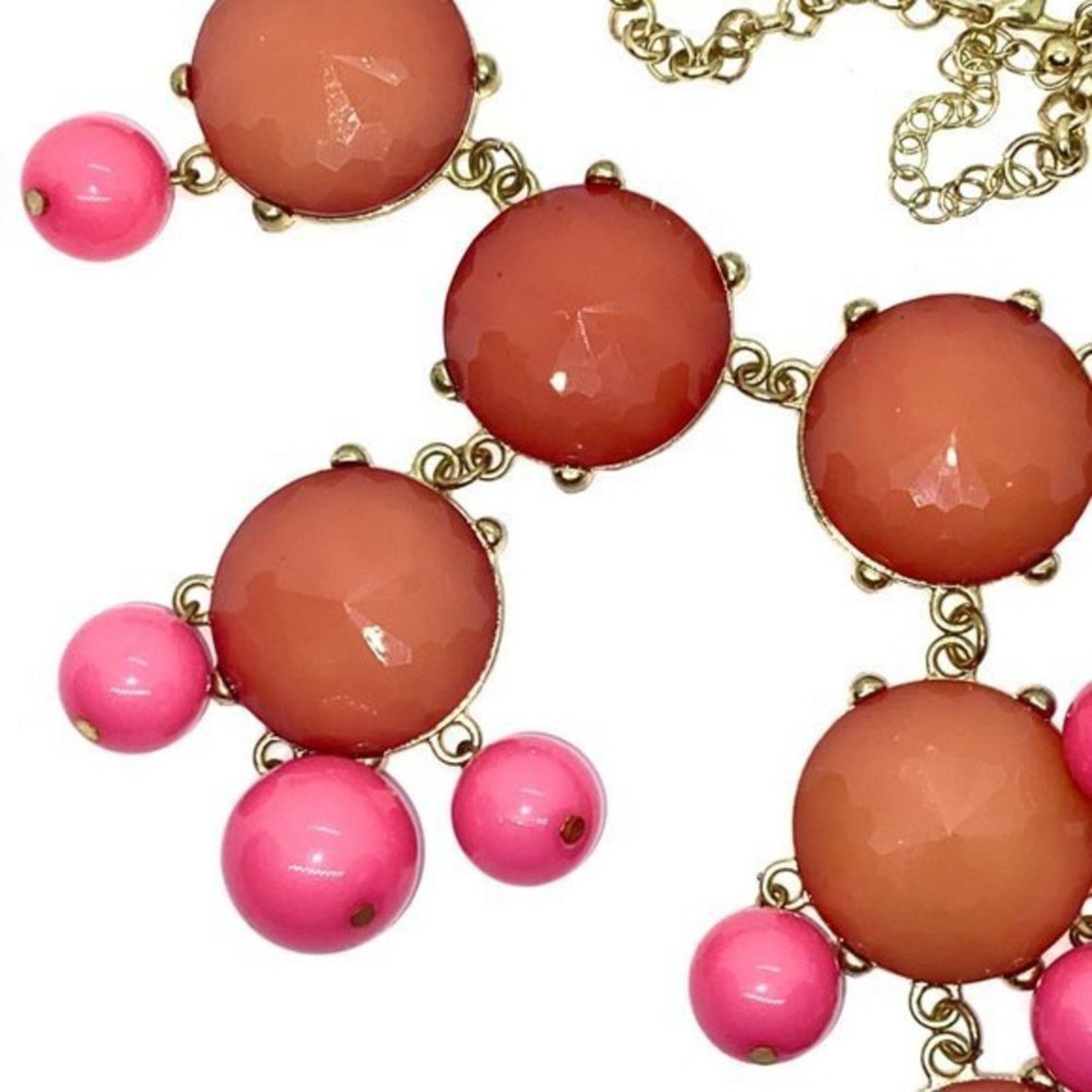 Handmade Rose Pink Beaded Pendant Bib Statement Necklace Size ONE SIZE - 3 Thumbnail