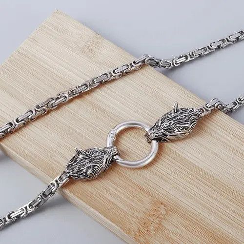 Jewelry × Vintage Retro Wolf Head Chain Necklace Size ONE SIZE - 3 Thumbnail
