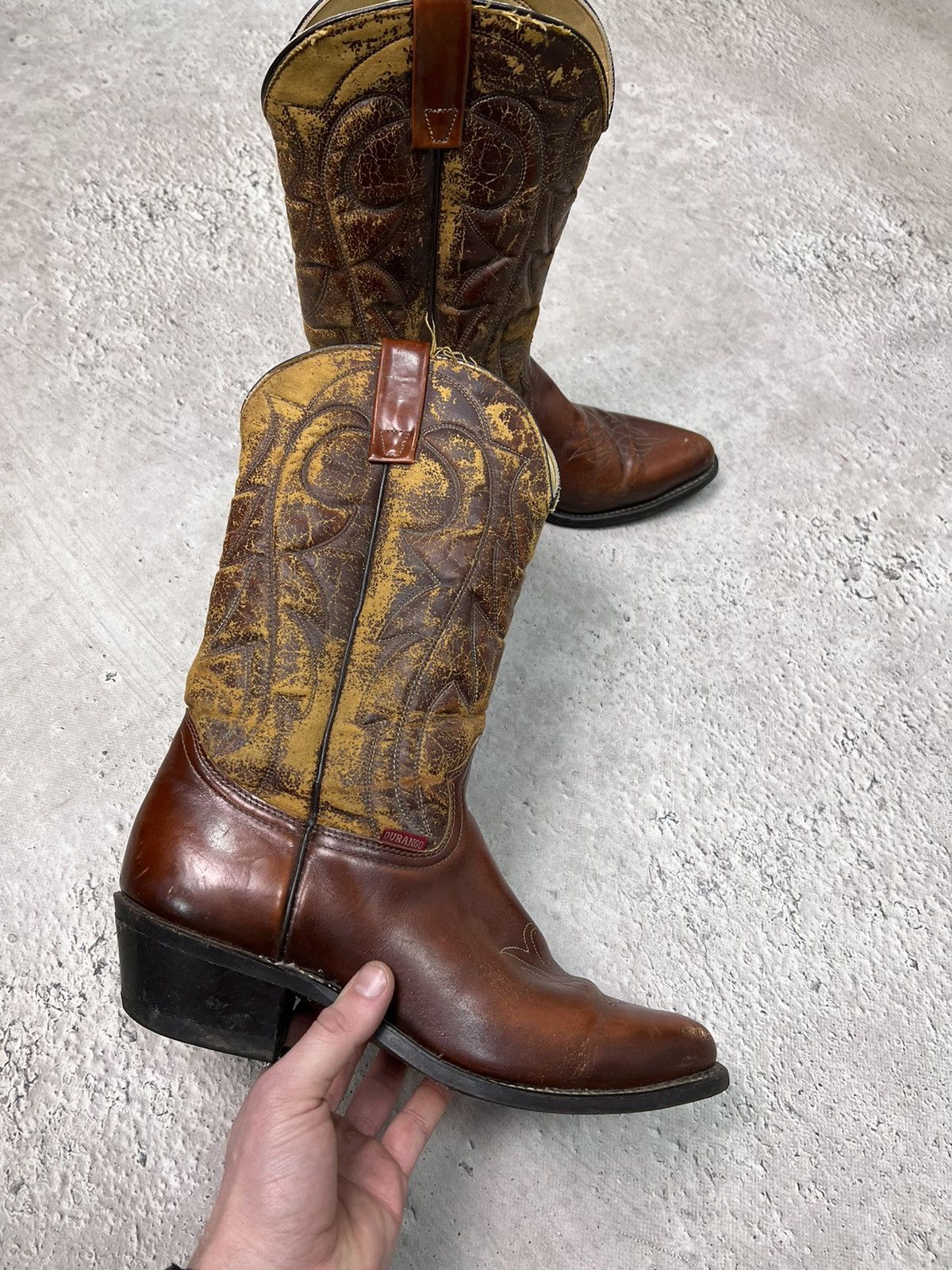 Vintage × Western Rise 90s Vintage Leather Cowboy Boots Western shoes USA Size US 9.5 / EU 42-43 - 1 Thumbnail