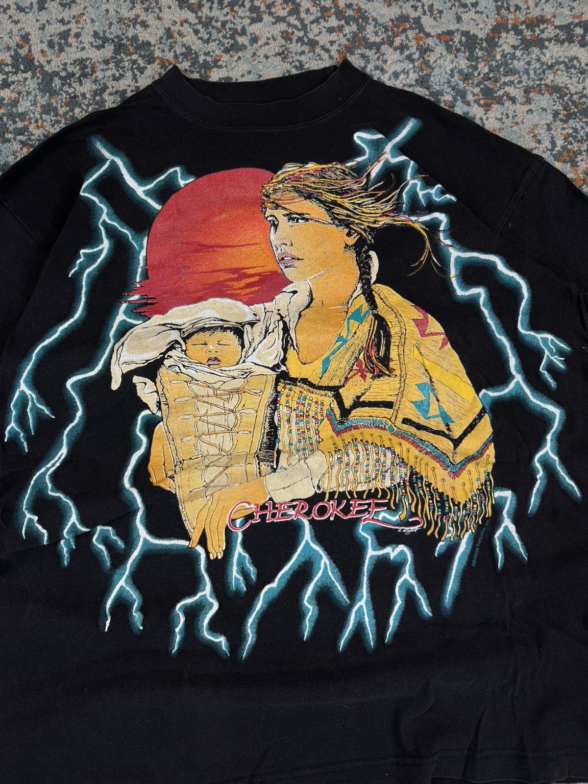 Vintage Vintage 90s American Thunder Cherokee tribe all over print Size US XL / EU 56 / 4 - 7 Thumbnail