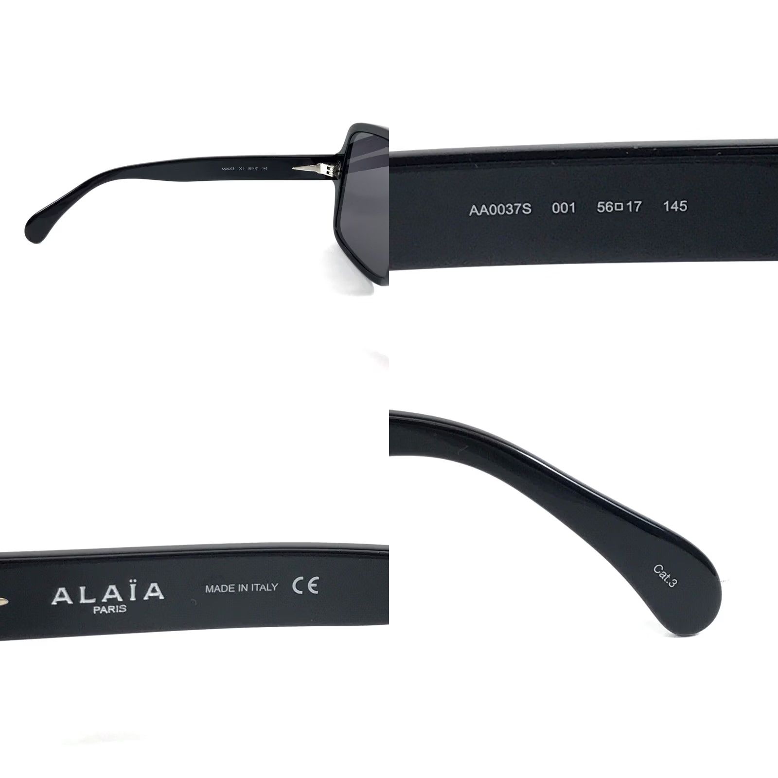 Alaia Sunglasses AA0037S 001 Black Oversized Square Frames  display picture 1