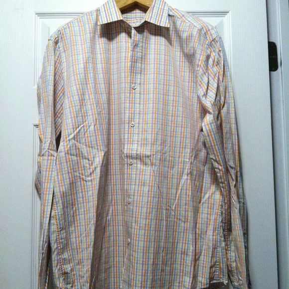 BUGATCHI BUGATCHI MENS 100%COTTON CASUAL SHIRT SIZE: 17/36-37 Size US XL / EU 56 / 4 - 4 Thumbnail