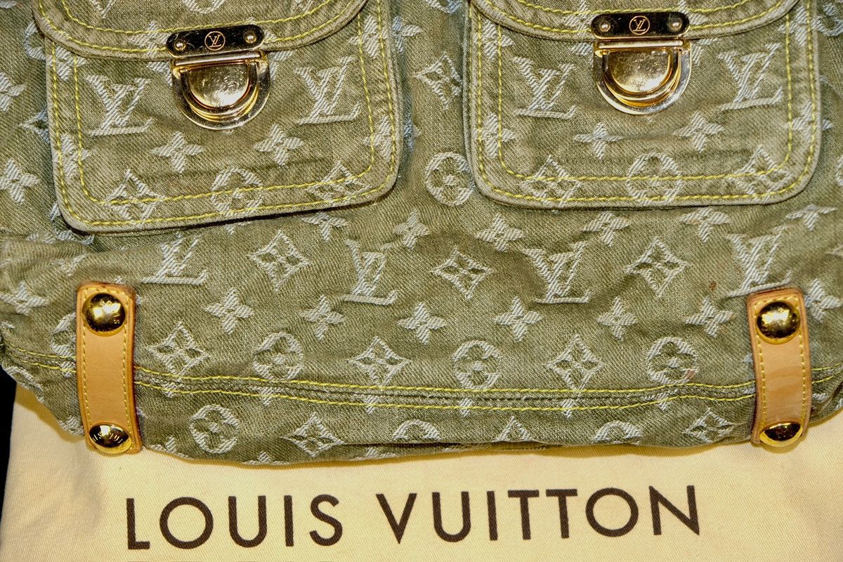 Louis Vuitton Louis Vuitton Denim Baggy Shoulder Handbag Green Size ONE SIZE - 7 Thumbnail