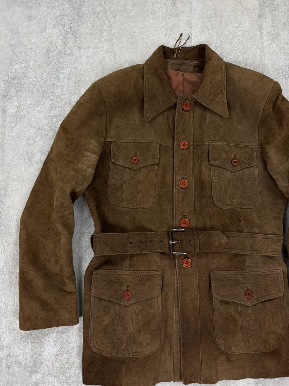 Other Vintage Suede Jacket Toscana Pockets Belted Peacoat Japanese Size US M / EU 48-50 / 2 - 11 Thumbnail