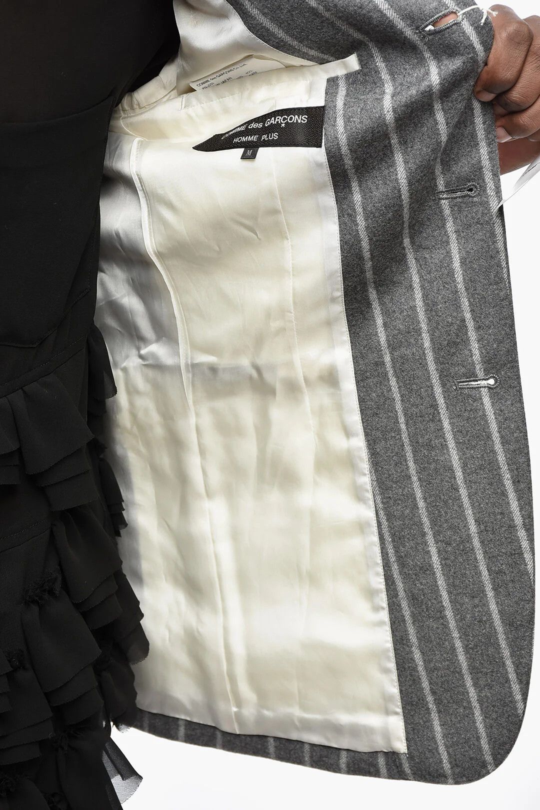 Comme des Garcons og1mm0426 Striped Wool Jacket in Grey Size US M / EU 48-50 / 2 - 5 Thumbnail