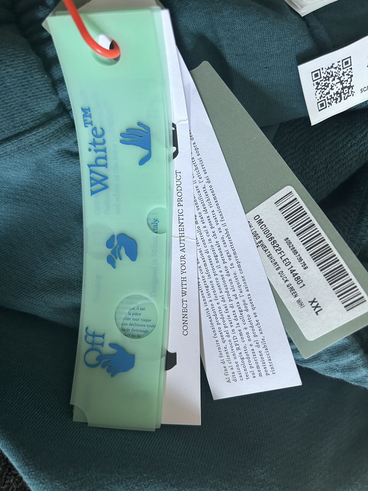 Off-White Off-white logo sweat shorts Virgil Abloh Jade OW Size US 38 / EU 54 - 6 Thumbnail