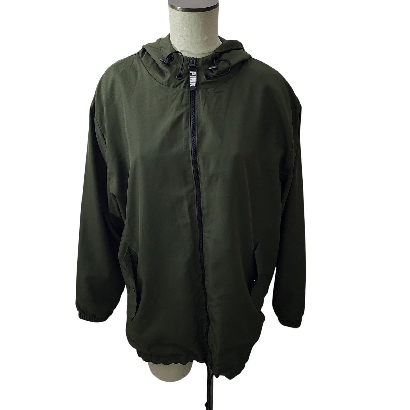 Victoria's Secret Pink Victoria Secret Anorak Green Rain Jacket with Hood M Size M / US 6-8 / IT 42-44 - 1 Thumbnail