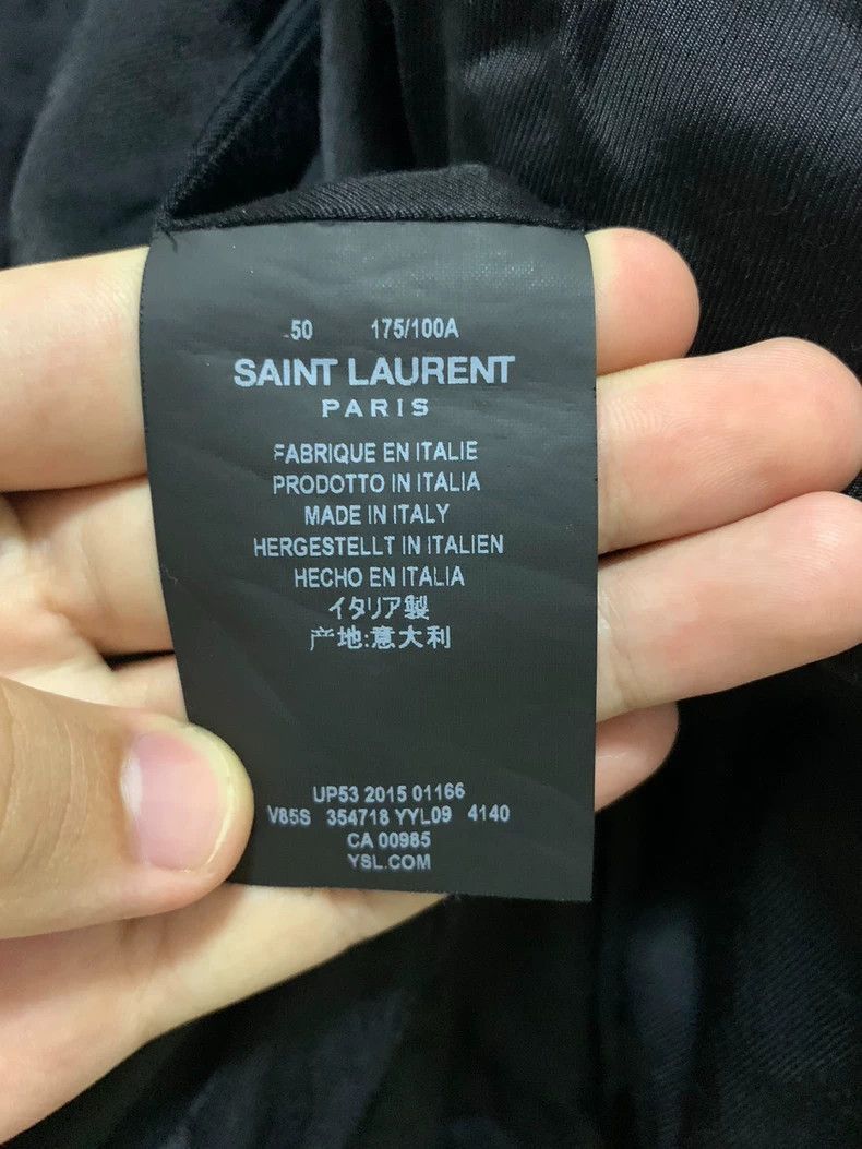 Saint Laurent Paris Saint Laurent Paris Saint Laurent Blue Leather Baseball Ja Size US L / EU 52-54 / 3 - 4 Thumbnail