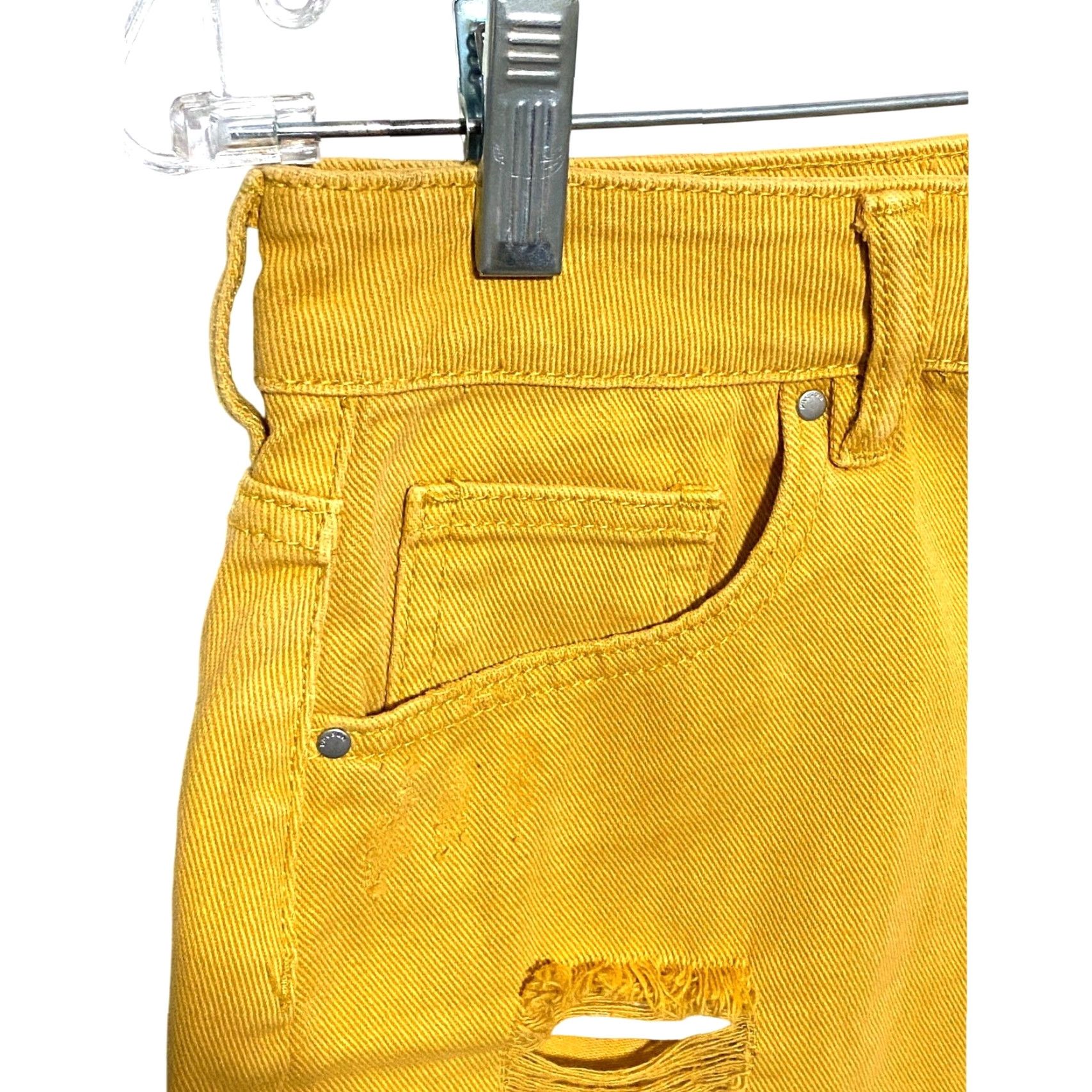Pacsun PacSun Mustard Yellow Distressed Mini Skirt Womens 27 Grunge Ripped Thrashed NWT Size 27" / US 4 / IT 40 - 3 Thumbnail