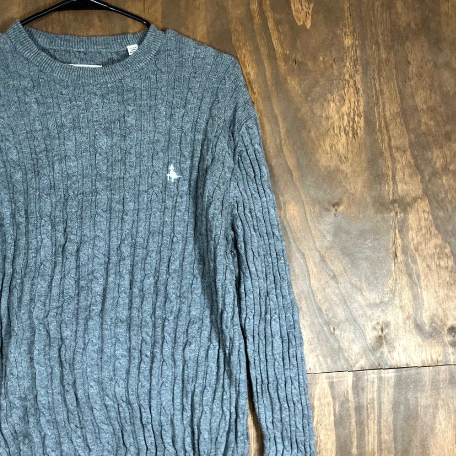 Jack Wills VINTAGE Jack Wills Mens Sweater Gray The Merlow Cable Knit Crew Neck Merino Wool Blend M Size US M / EU 48-50 / 2 - 5 Thumbnail