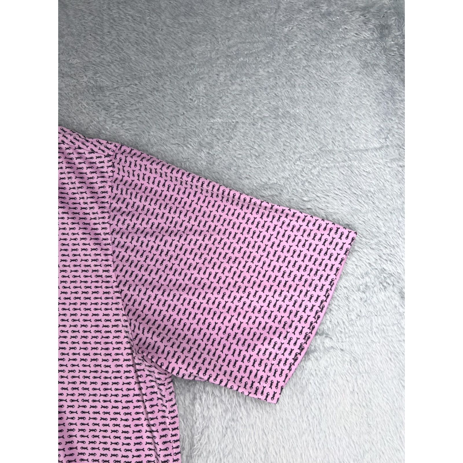 Vintage Donald Ross Polo Shirt Adult XL Pink Fish Bone Golf Polyester Blend Matte Polka Dot Breathable Moisture Wicking All Seasons Sports Golf Mens Size US XL / EU 56 / 4 - 2 Thumbnail