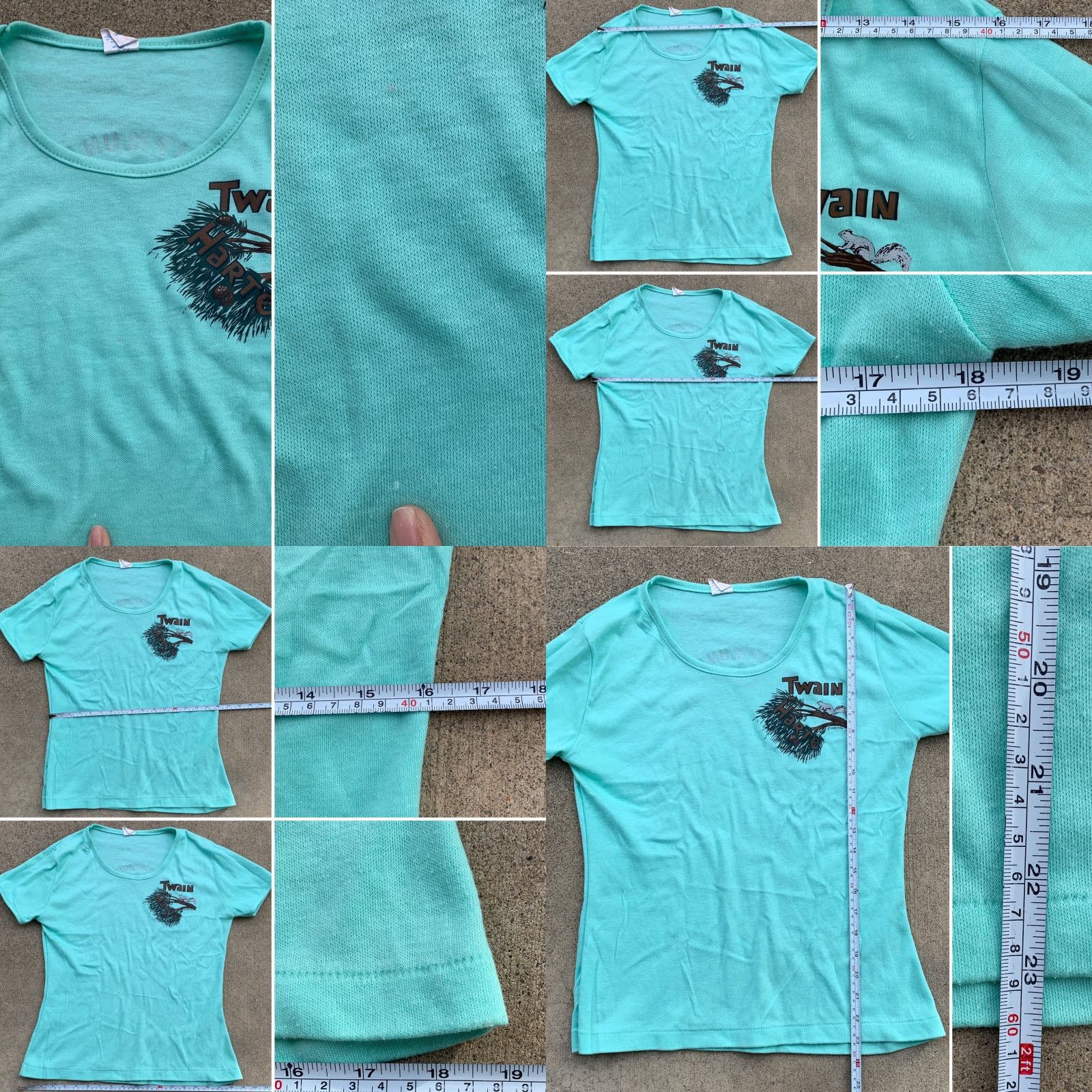 Vintage VINTAGE Twain Harte Chipmunk T Shirt Roach Iron On Back Fun-Tees XL Ladies Green 1980s Shirt Womens Size XL / US 12-14 / IT 48-50 - 8 Thumbnail