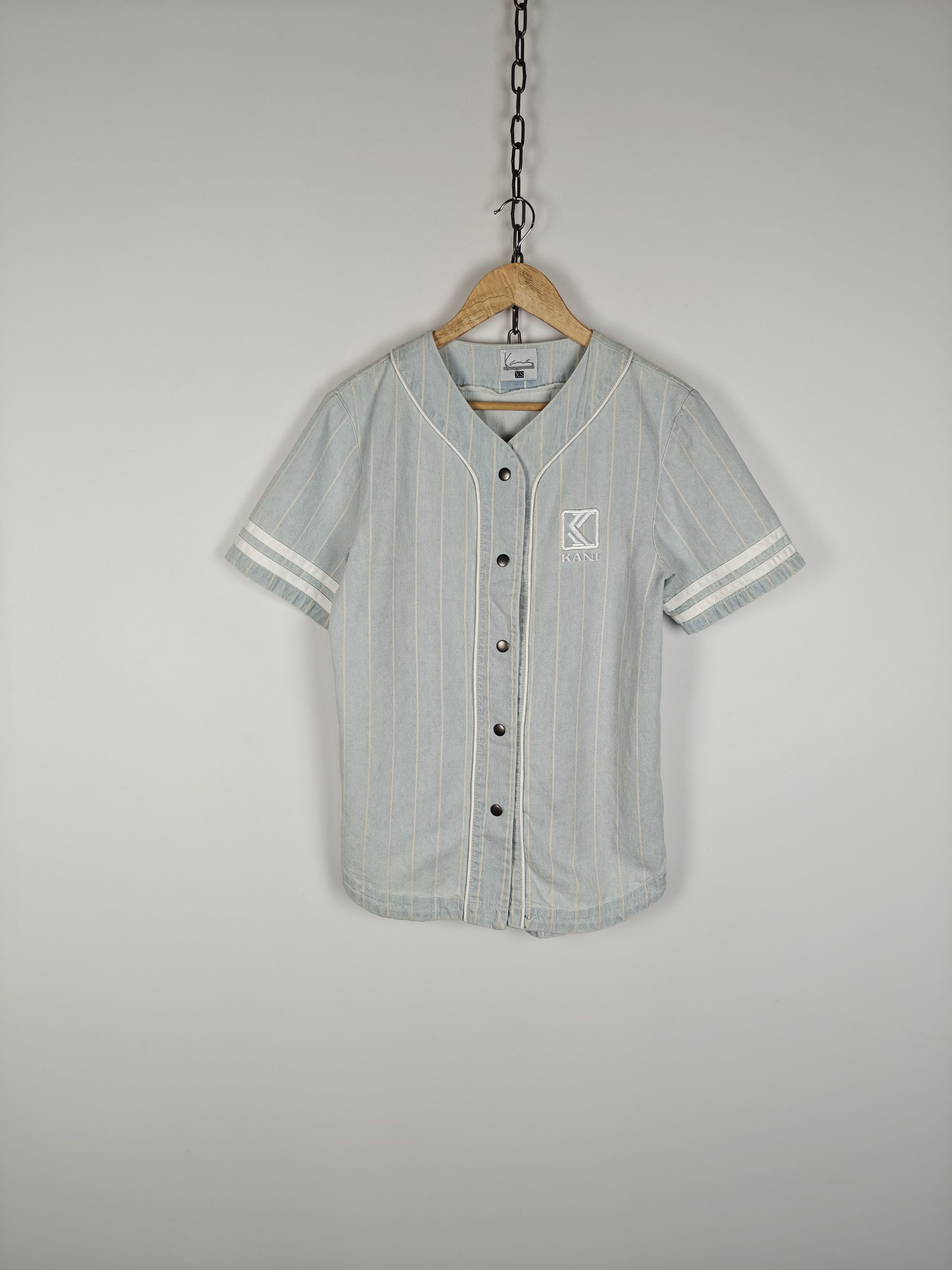 Karl Kani Karl Kani Striped Jersey Shirt Cotton Logo size XS Size US XS / EU 42 / 0 - 2 Thumbnail