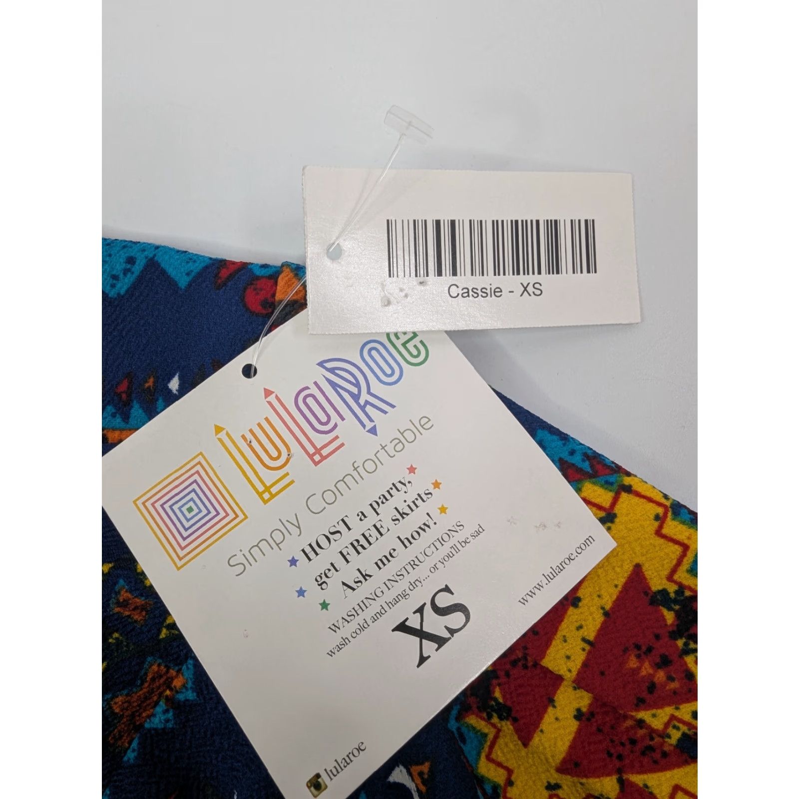 Vintage NWT LuLaRoe Cassie Midi Skirt XS Blue Aztec Geometric Print Size 26" / US 2 / IT 38 - 7 Thumbnail