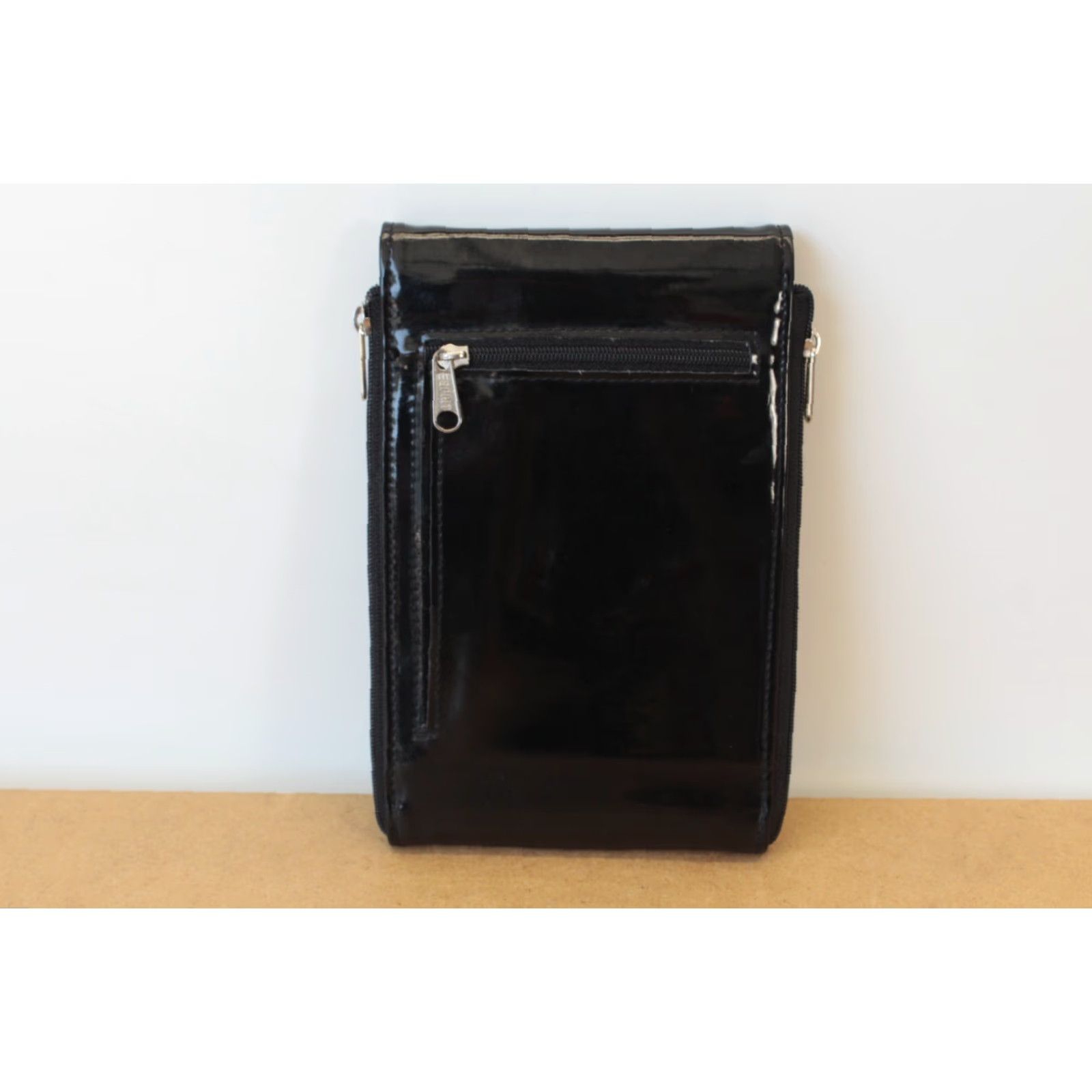 Esprit VINTAGE Esprit Black Patent Leather Wallet Womens Zip-Around 80s 90s Credit Card Folding Fast Shipping Size ONE SIZE - 2 Thumbnail