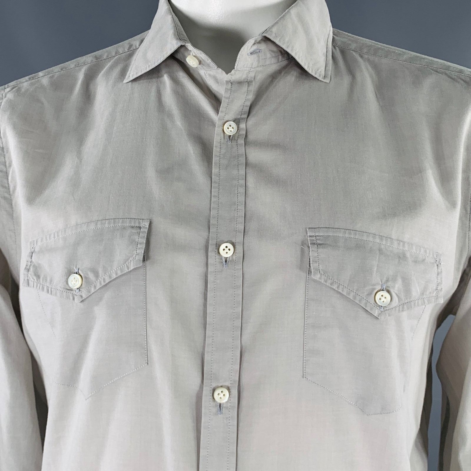 Other ARI Size L Grey Cotton Patch Pockets Long Sleeve Shirt Size US L / EU 52-54 / 3 - 2 Thumbnail