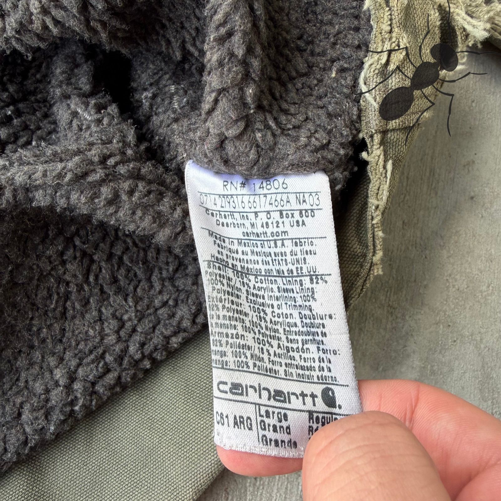 Carhartt × Vintage Carhartt C61 ARG green chore Sherpa work wear jacket Size US L / EU 52-54 / 3 - 5 Thumbnail