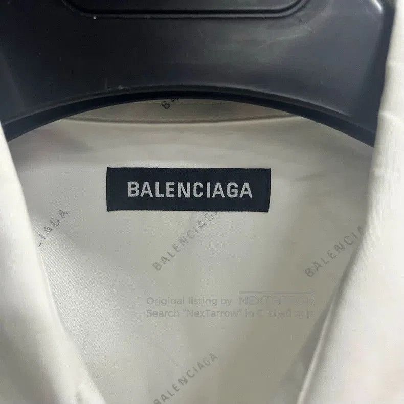 Balenciaga Balenciaga White Logo Print Oversized Shirt. Size US XS / EU 42 / 0 - 2 Thumbnail
