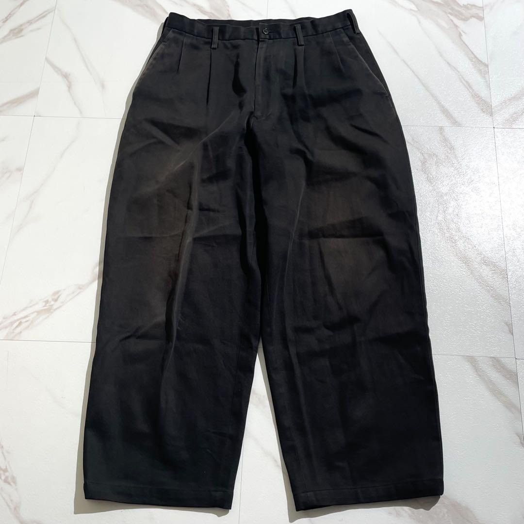 Yohji Yamamoto Y's for men Cotton Gabardine Wide Pants Black Size L Size US 32 / EU 48 - 1 Thumbnail