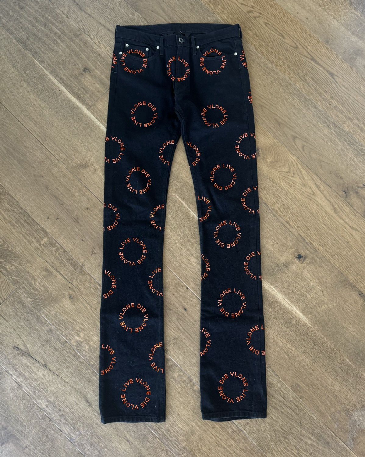 Vlone Vlone Denim Rhinestone Jeans Black 32 | Grailed