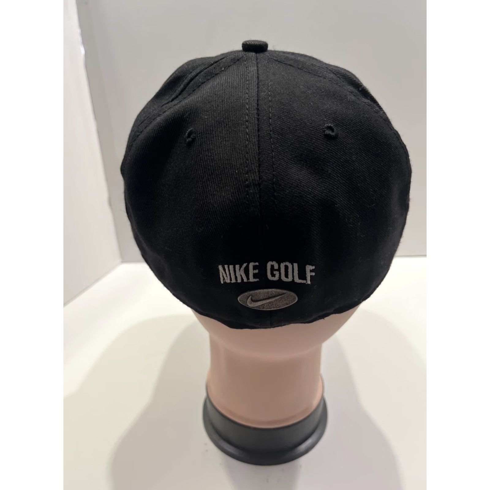 Nike VINTAGE Nike Swoosh Embroidery Golf Faded Black 7 3/8 Made In USA Fitted Hat Mens 90s Baseball Cap Cotton USA Swoosh Golf Hat Size ONE SIZE - 3 Thumbnail