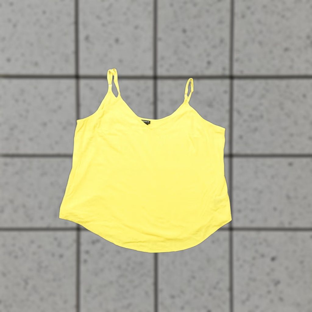 Torrid Torrid Tank Top Cami V-Neck Spaghetti Straps Yellow Plus Size 3 Rayon Spandex Sleeveless Women Size XS / US 0-2 / IT 36-38 - 1 Thumbnail