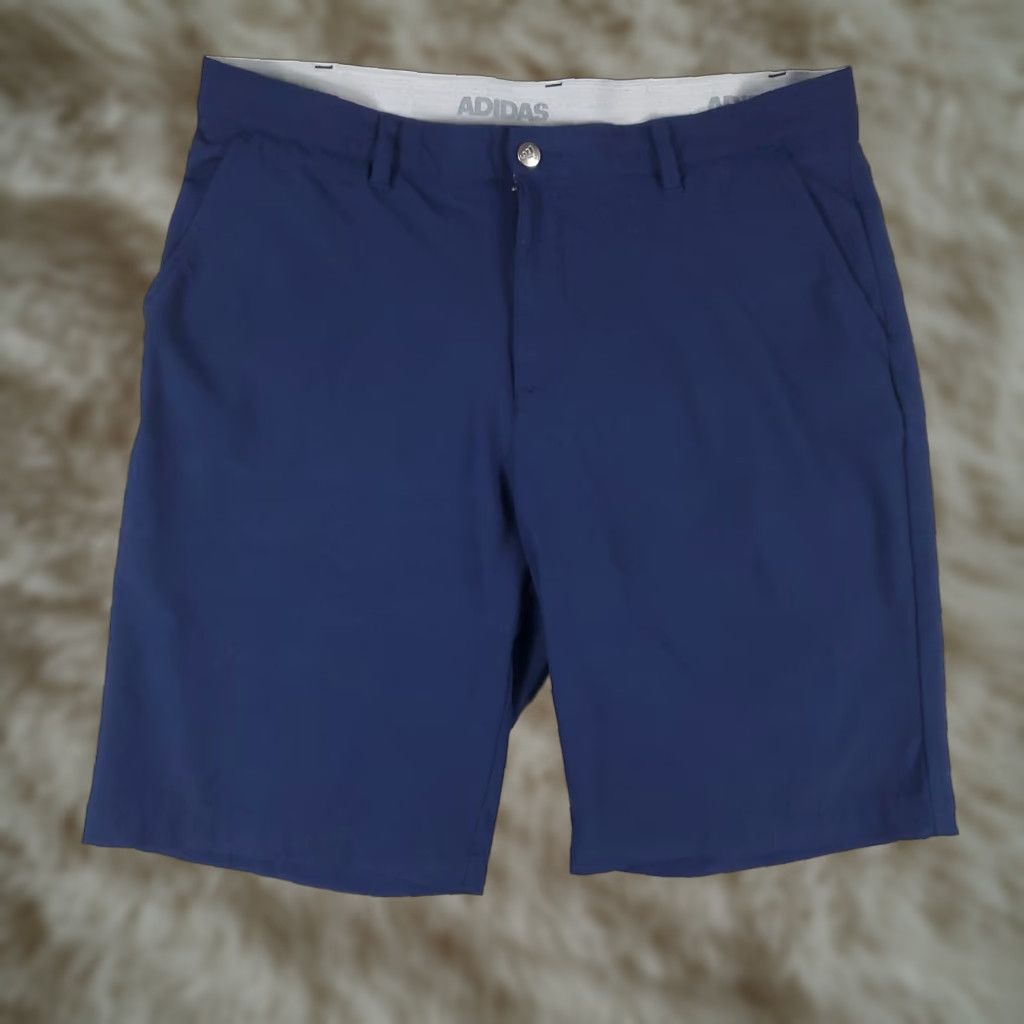 Adidas Adidas Shorts Mens 36 Blue Golf Casual Flat Front Chino Slash Pockets [Num] Size US 36 / EU 52 - 1 Thumbnail