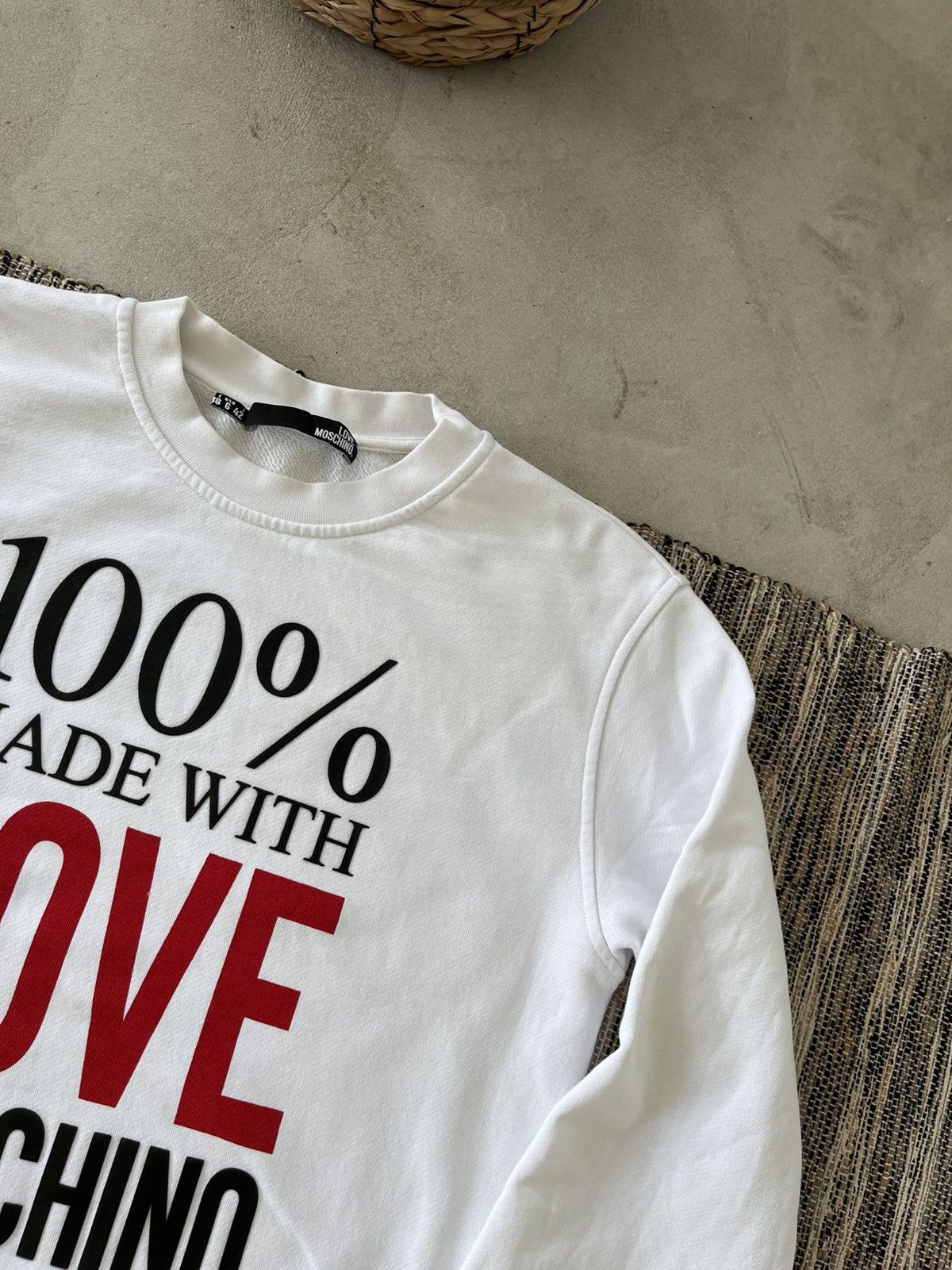 Moschino Moschino Sweatshirt White Big Logo luxury avantgarde Y2K Size M / US 6-8 / IT 42-44 - 4 Thumbnail