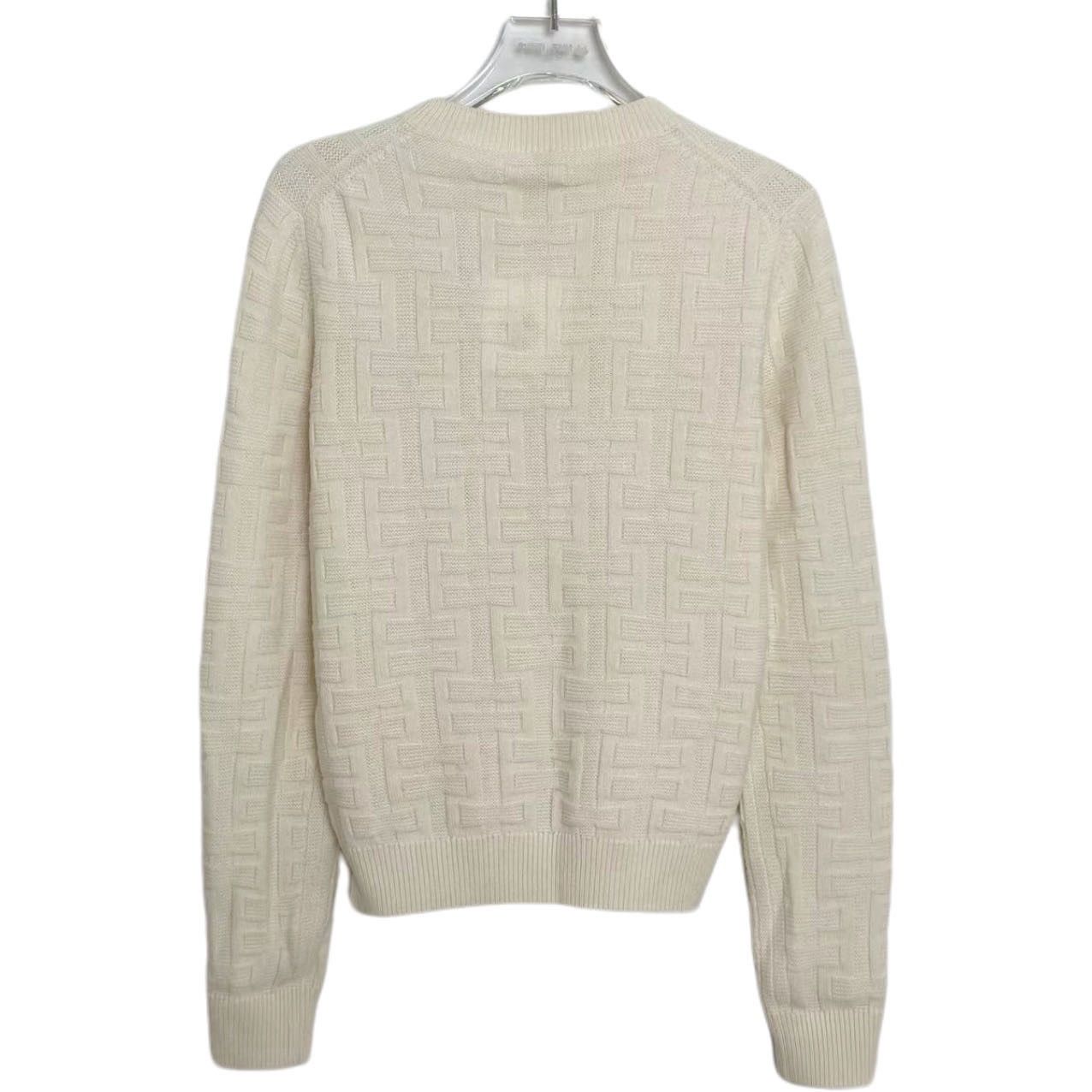 Hermes Hermes White All Over Print Long Sleeve Sweater K26WX Size XXS / US 00 / IT 34 - 2 Thumbnail