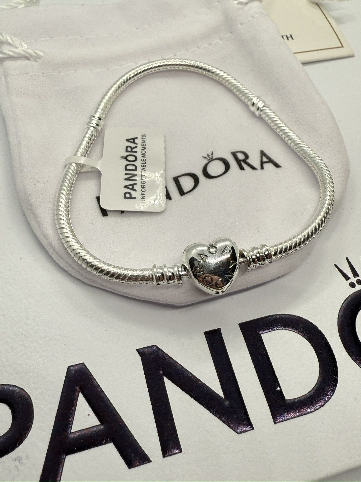 pandora Pandora Moments heart claps snake chain bracelet size 7.5 in Size ONE SIZE - 6 Thumbnail