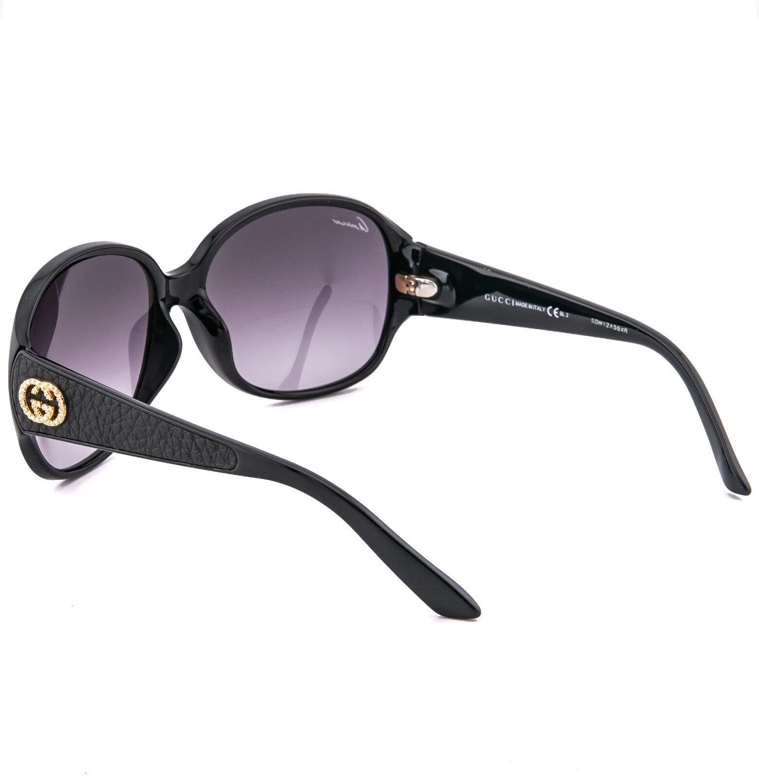 Gucci GUCCI 3623 Black Leather Gold Oval Sunglass GG3623NKS GG3623 Size ONE SIZE - 5 Thumbnail