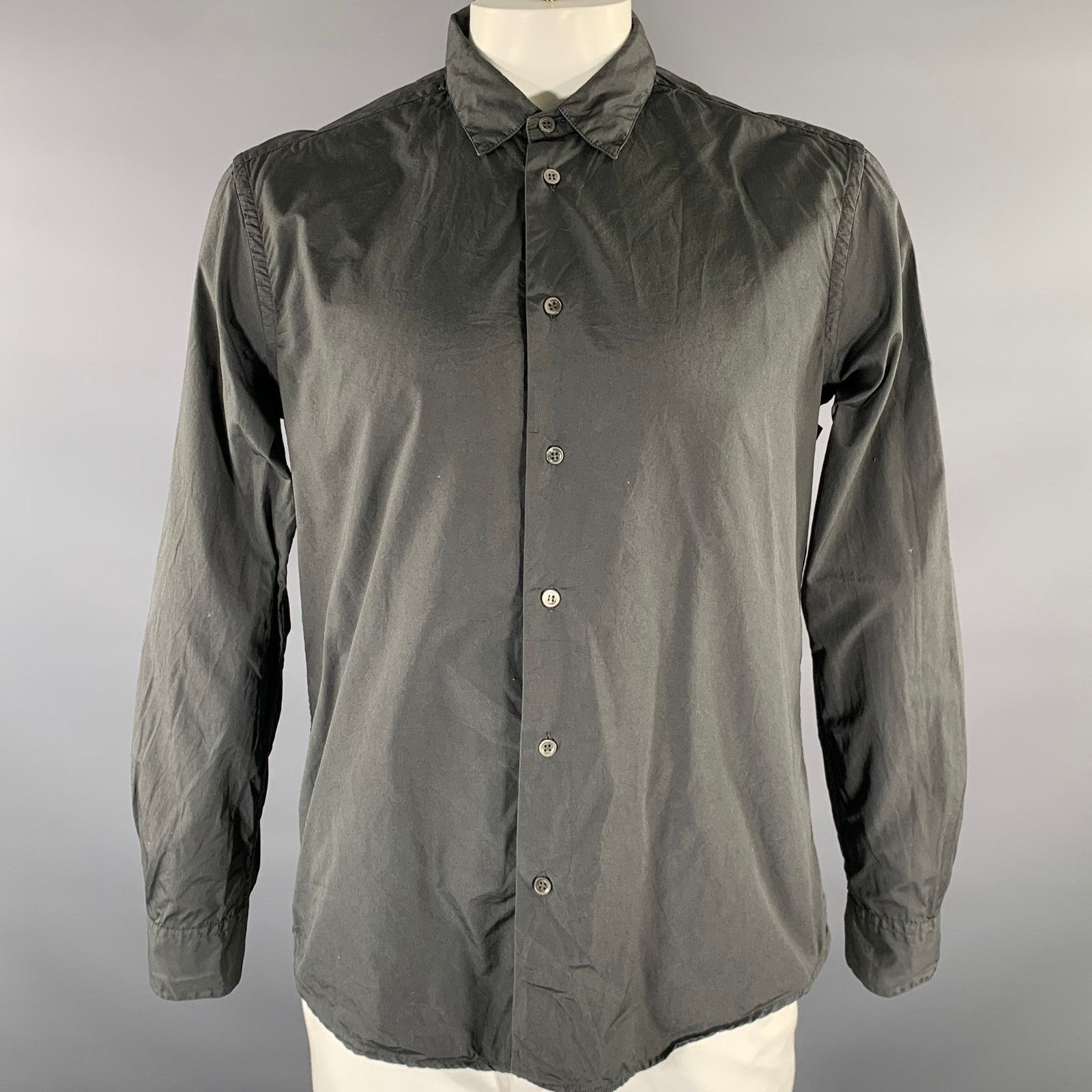 Barena BARENA Size XL Grey Cotton Long Sleeve Shirt Size US XL / EU 56 / 4 - 1 Thumbnail