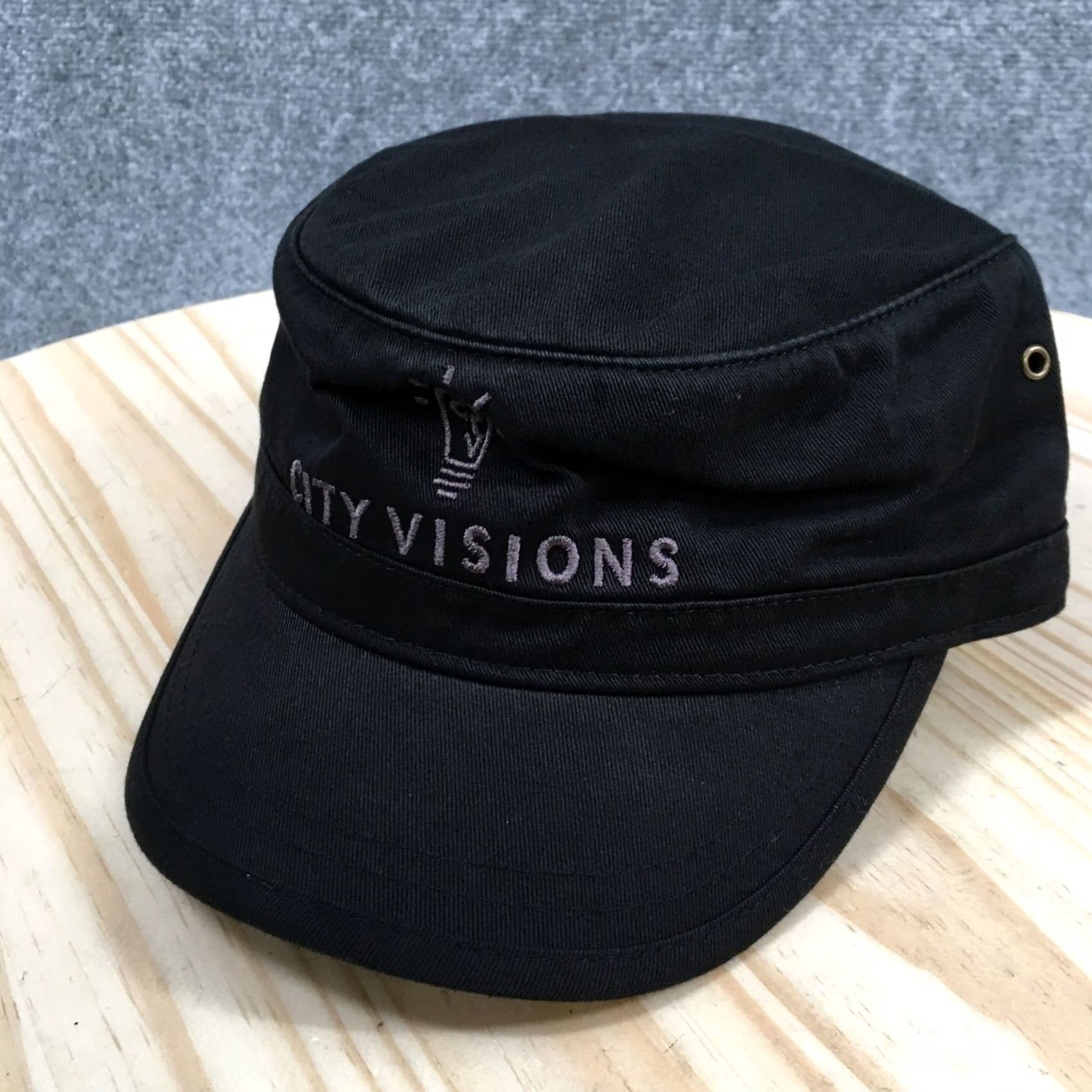 Vintage Econscious Army Cap Unisex Black One Size Embroidered Curved Brim City Visions Men Size ONE SIZE - 2 Thumbnail