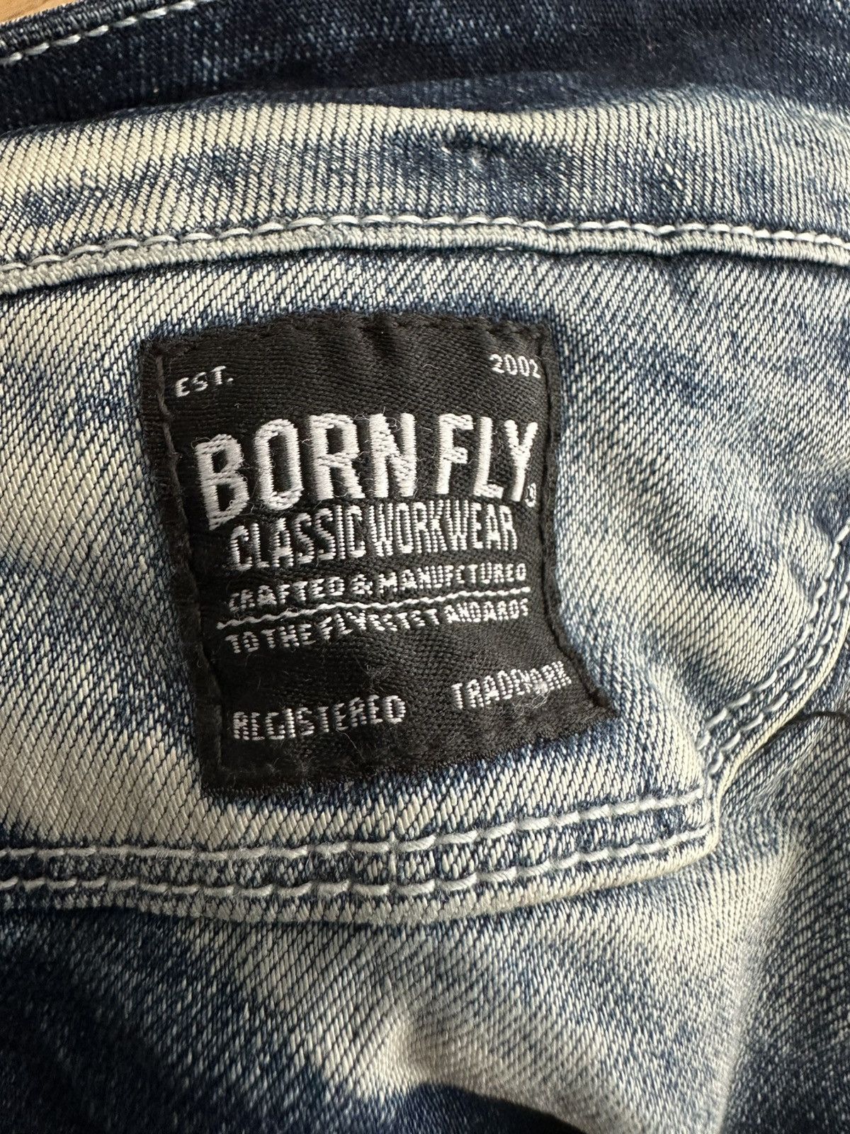 Born Fly Bornfly men's jeans featuring a distressed blue Size US 42 / EU 58 - 7 Thumbnail