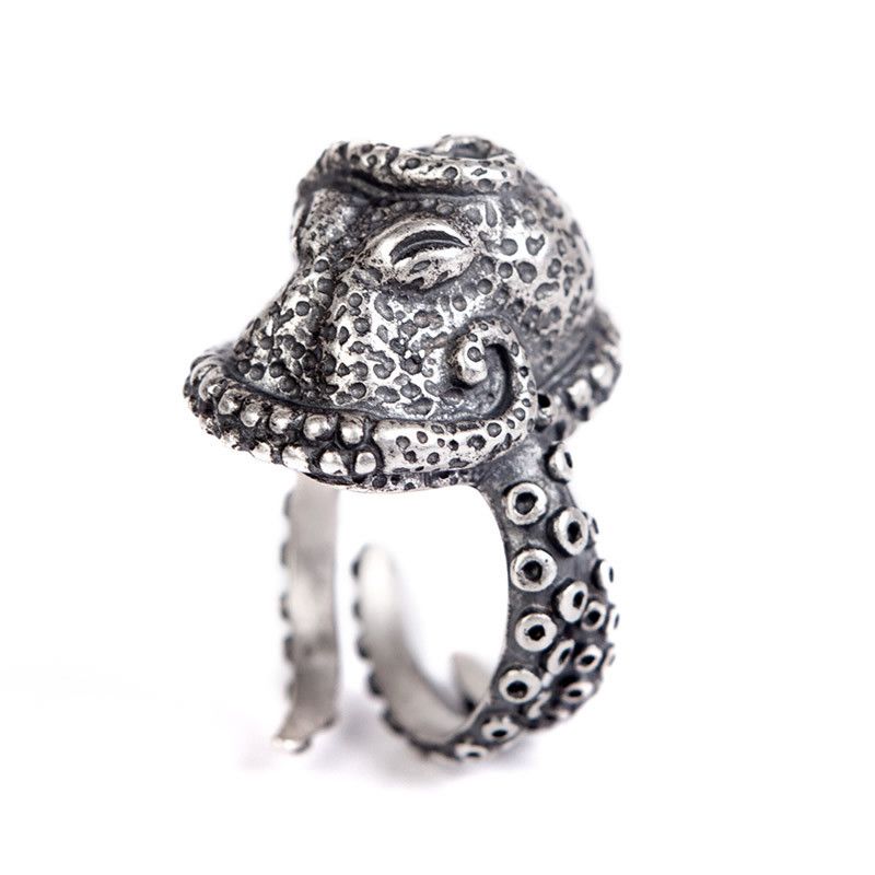 Jewelry Octopus Crazy Jewelry Rings Open Chrome Ring (Size 7-13) Size ONE SIZE - 5 Thumbnail