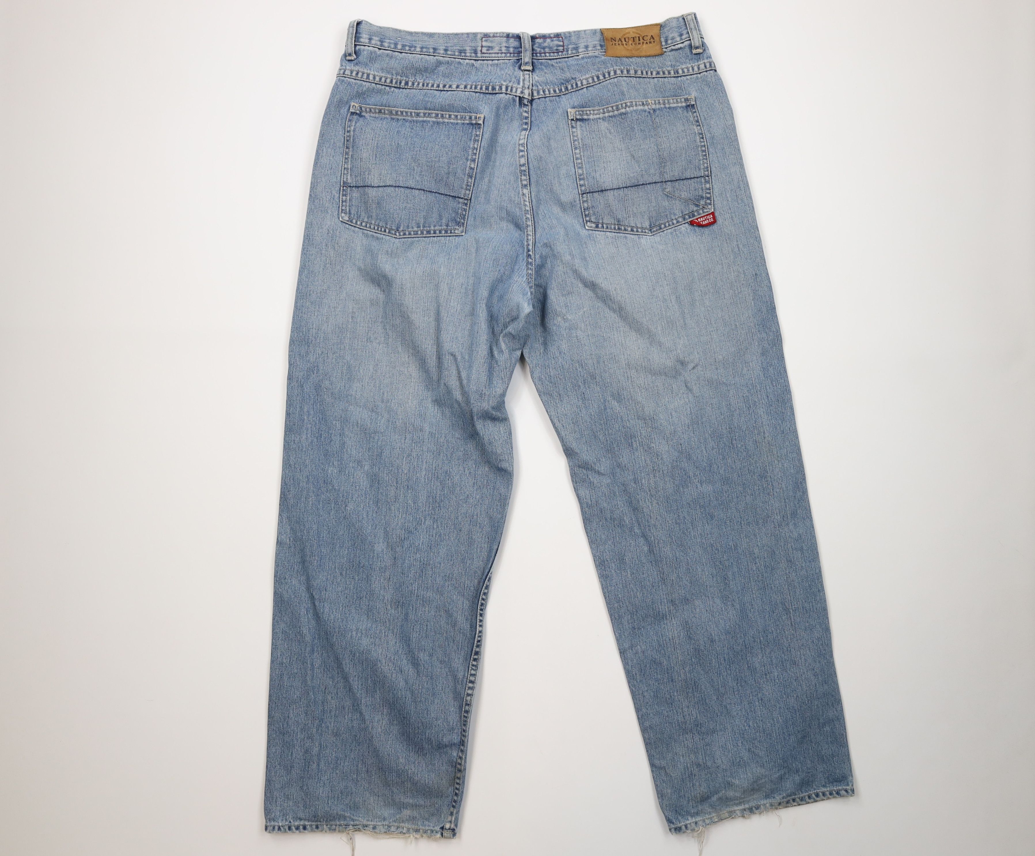 Nautica Vintage 90s Y2K Nautica Baggy Wide Leg Denim Jeans Blue Size US 38 / EU 54 - 10 Thumbnail