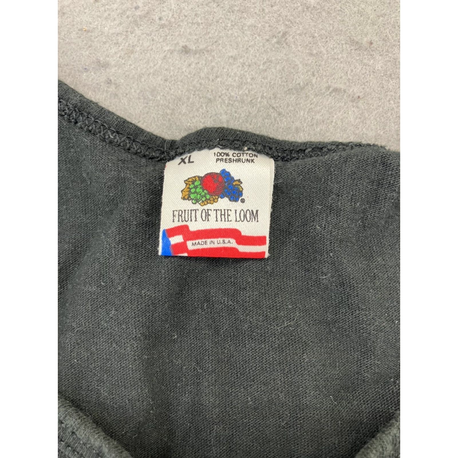 Fruit Of The Loom VINTAGE Fruit of the Loom Tank Top Graphic Summer Beach 90s Adults XL Black Men Shirt Size US XL / EU 56 / 4 - 3 Thumbnail
