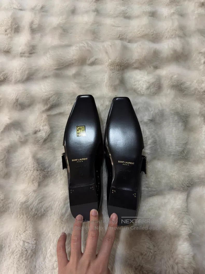 Saint Laurent Paris Saint Laurent Paris Crystal Buckle Loafers Leather Shoes Size US 7 / EU 40 - 4 Thumbnail