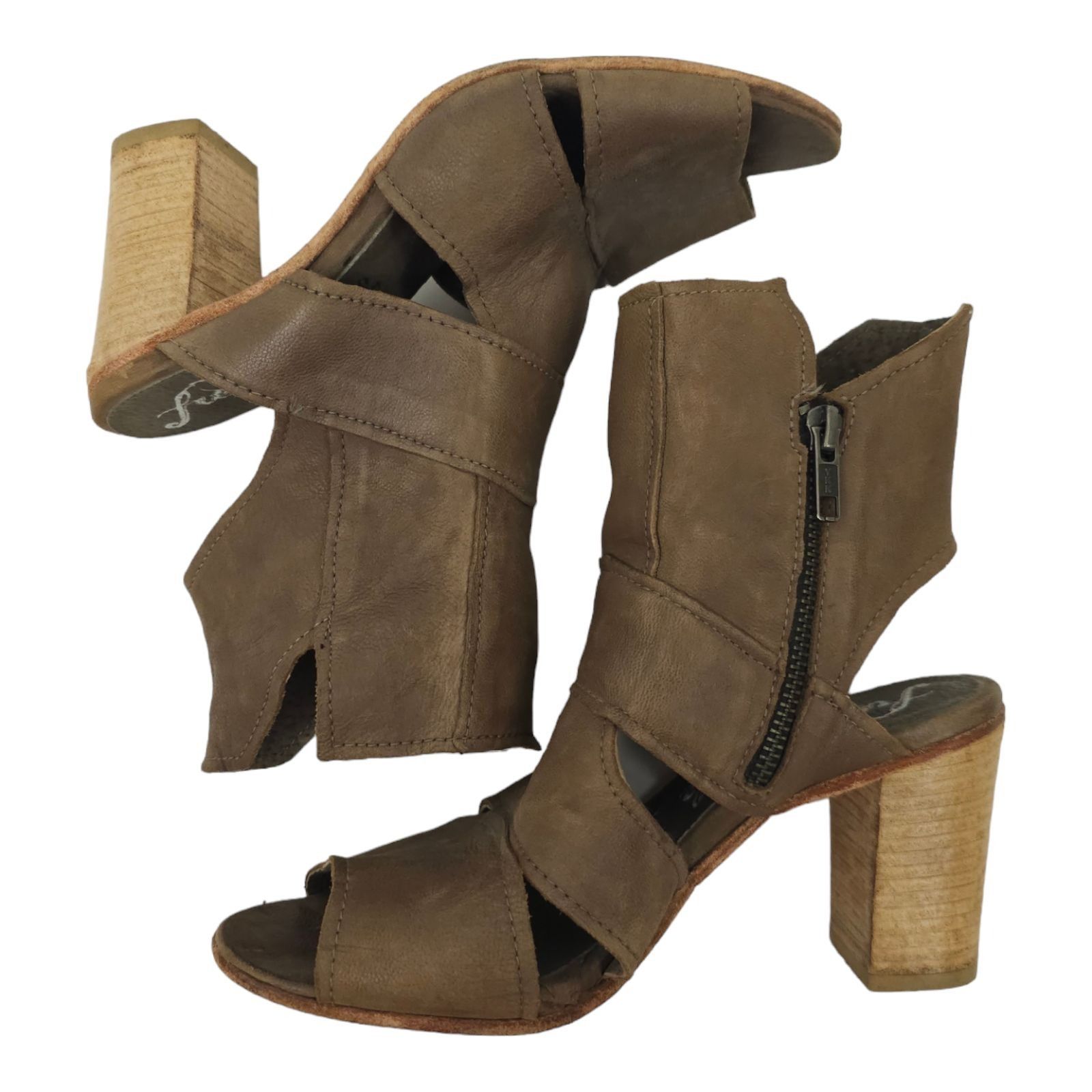 Free People Free People Effie Nubuck Cut Out Block Heel Bootie 7.5 Size US 7.5 / IT 37.5 - 3 Thumbnail