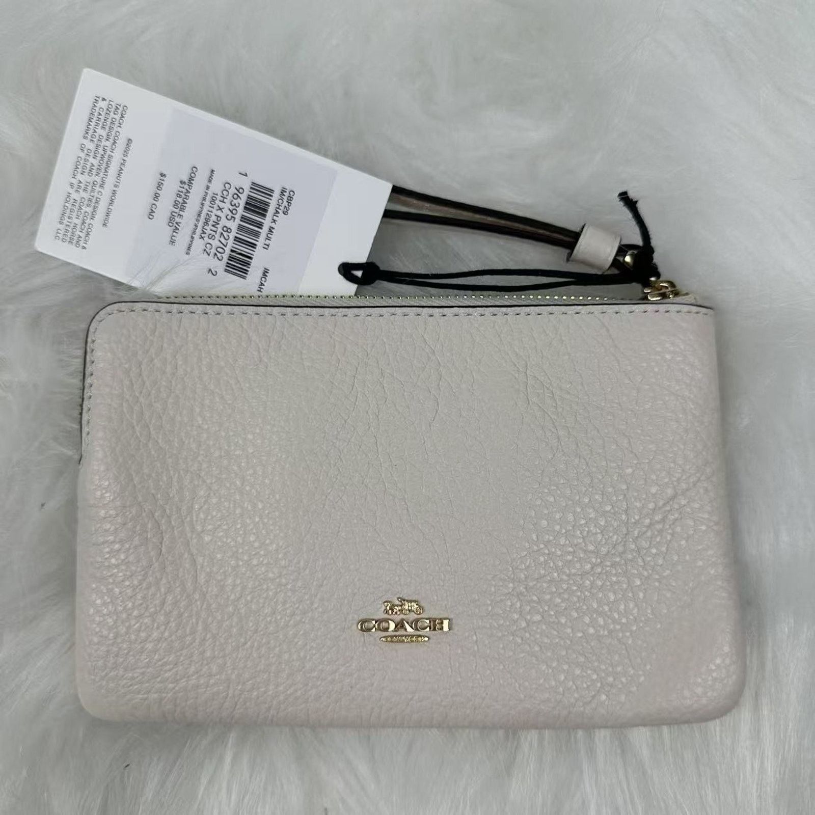 Coach Coach X Peanuts Corner Zip Wristlet In Leather/Gold/Chalk Size ONE SIZE - 2 Thumbnail
