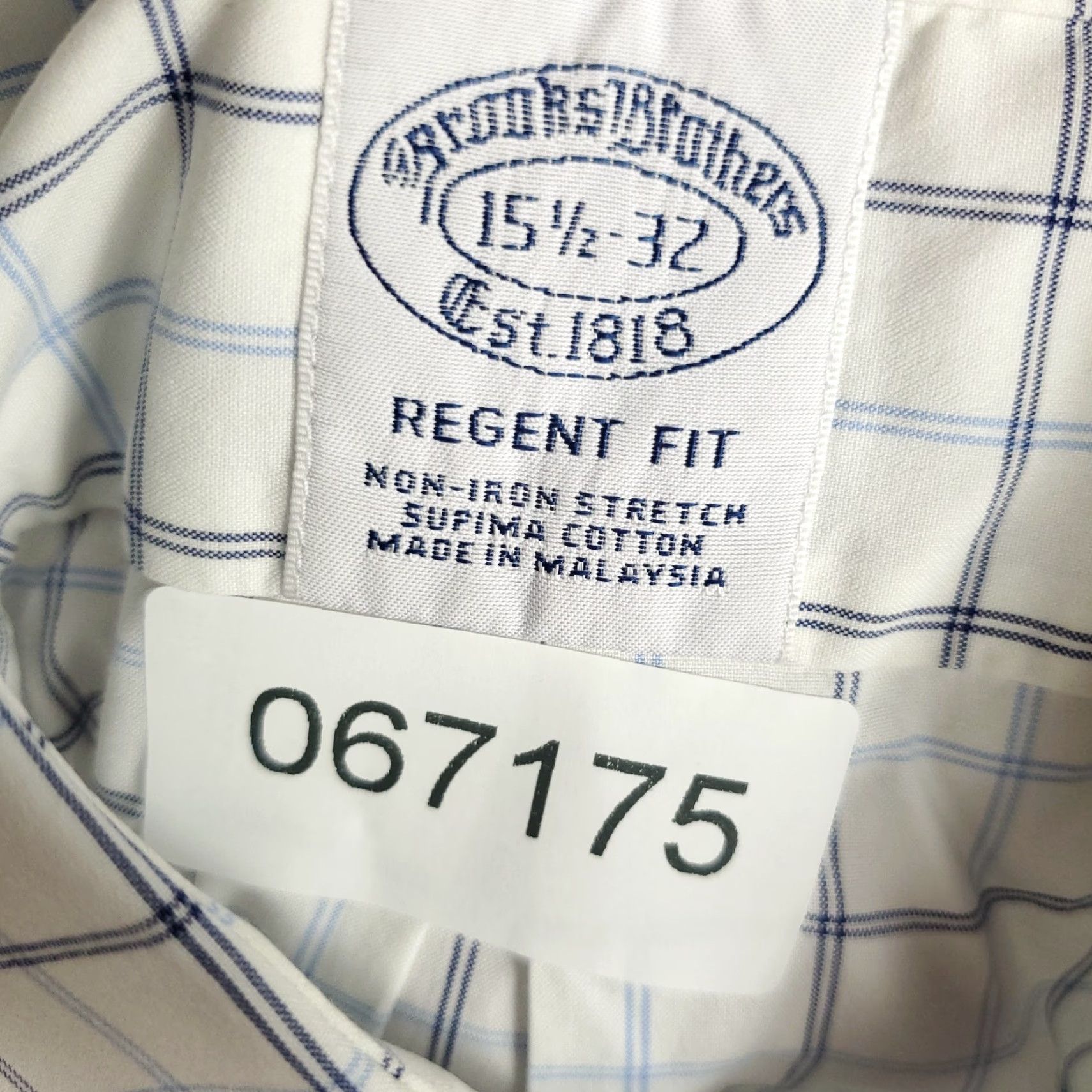 Brooks Brothers Brooks Brothers Shirt Mens 15.5 White Plaid Regent Dress Button Up Long Sleeve Blue Pattern Plaid Classic 90s? Size 42R - 8 Thumbnail