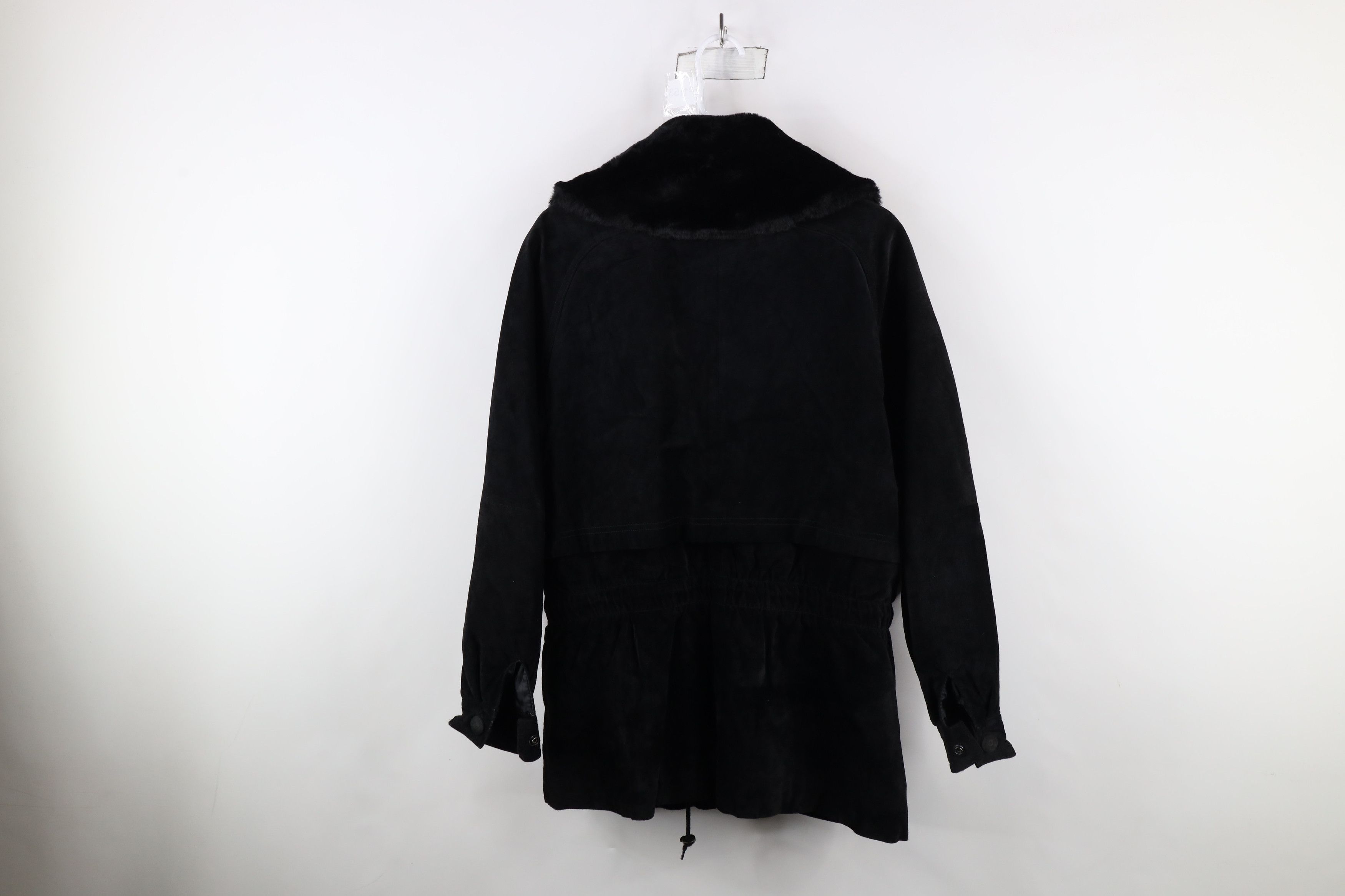 Vintage Vintage 90s Streetwear Plush Collar Suede Leather Jacket Size L / US 10 / IT 46 - 12 Thumbnail