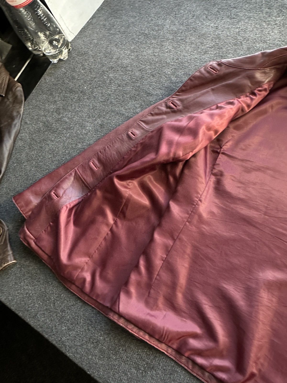 Other 🚨VNTG LEATHER JACKET COAT AVANT GARDE WESTERN DARK RED Size US M / EU 48-50 / 2 - 9 Thumbnail
