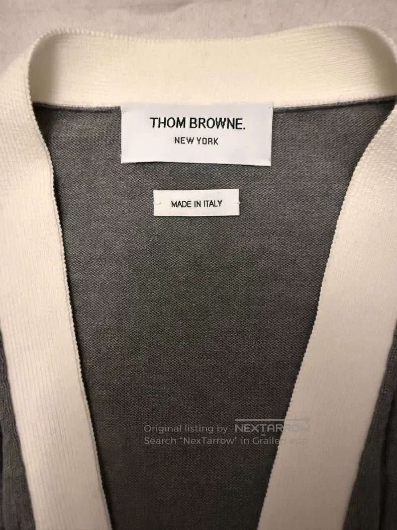 Other Thom Browne Lightweight cotton fine yarn V-neck knit cardi Size US XL / EU 56 / 4 - 4 Thumbnail