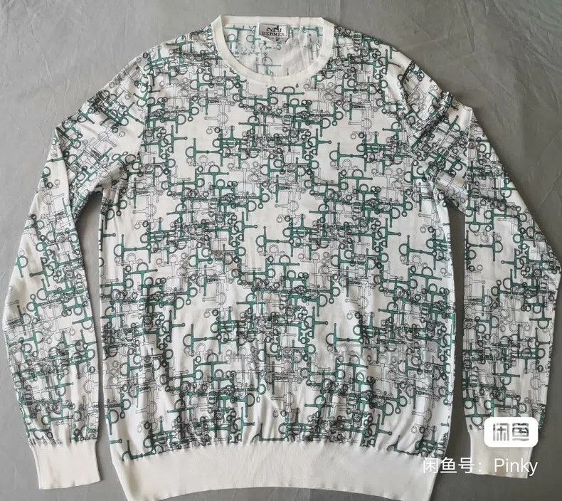Hermes Hermes Knit sweater, lightweight pure cotton, 100% sea isl Size US XL / EU 56 / 4 - 1 Thumbnail