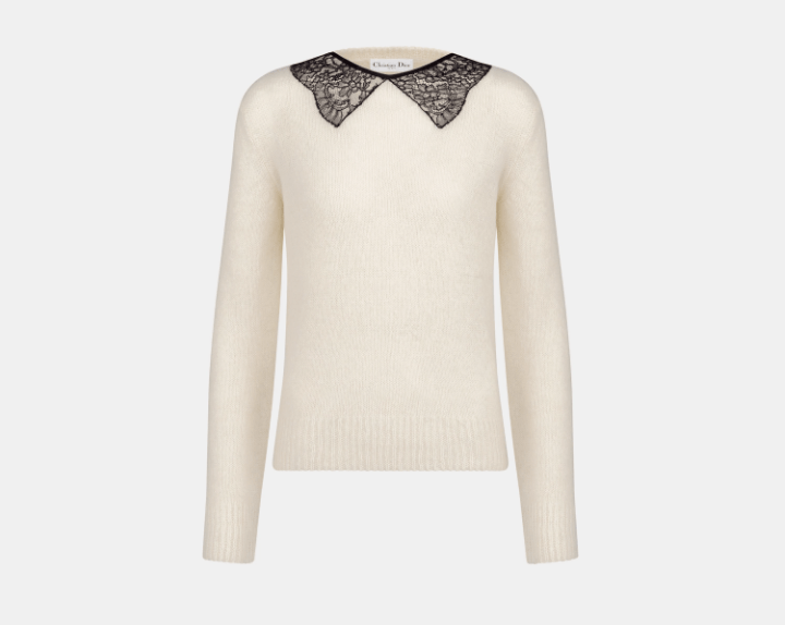 Dior o1w1db10925 444S95 Sweater in Ecru Size L / US 10 / IT 46 - 1 Thumbnail