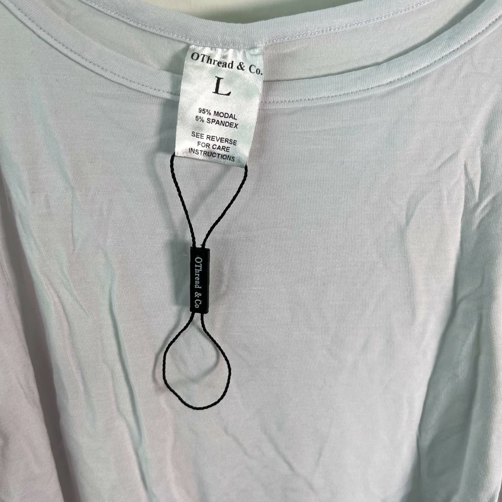 CO O Thread & Co T-Shirt Womens Cropped White - Large - Scoop Neck - 3/4 Sleeve - Casual Size L / US 10 / IT 46 - 5 Thumbnail