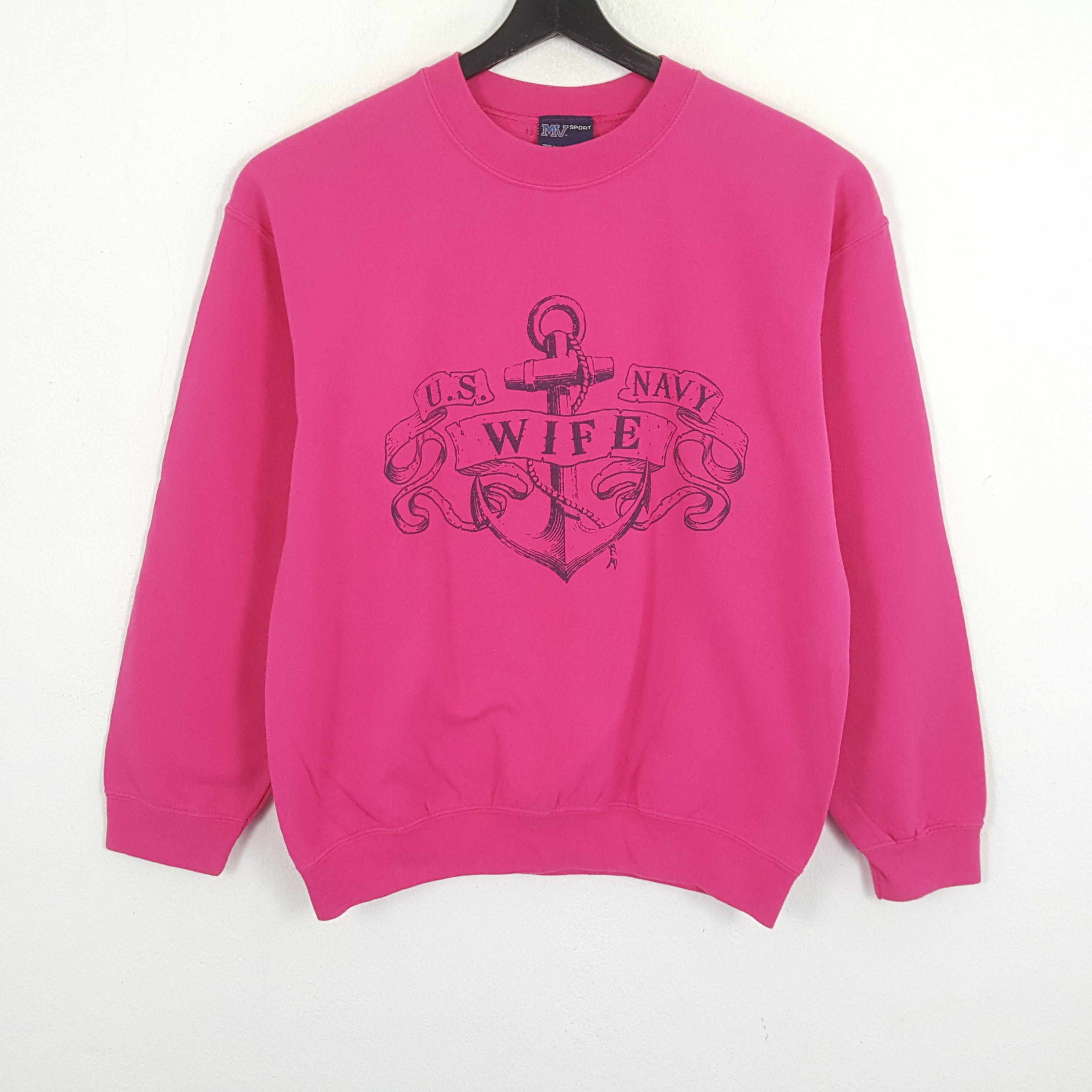 Old Navy × Vintage US NAVY WIFE Center Design Sweatshirt Size US M / EU 48-50 / 2 - 1 Thumbnail