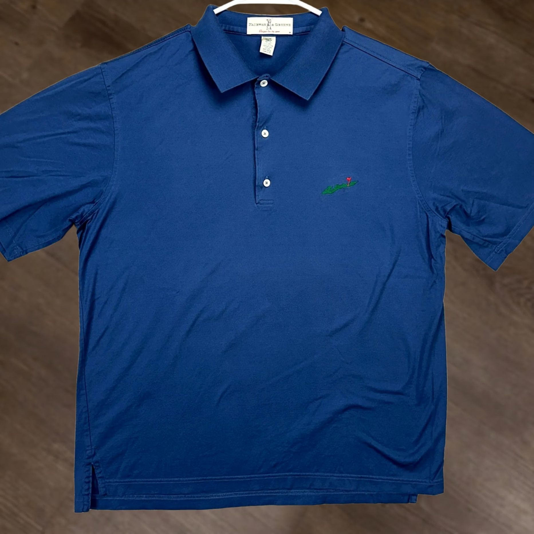 Vintage Fairway & Greene Golf Polo Shirt Mens Medium Blue Logo Rugby Fairway Greene Shirt Golfing Outdoor Breathable Collared Short Sleeve Vintage No Size US M / EU 48-50 / 2 - 1 Thumbnail